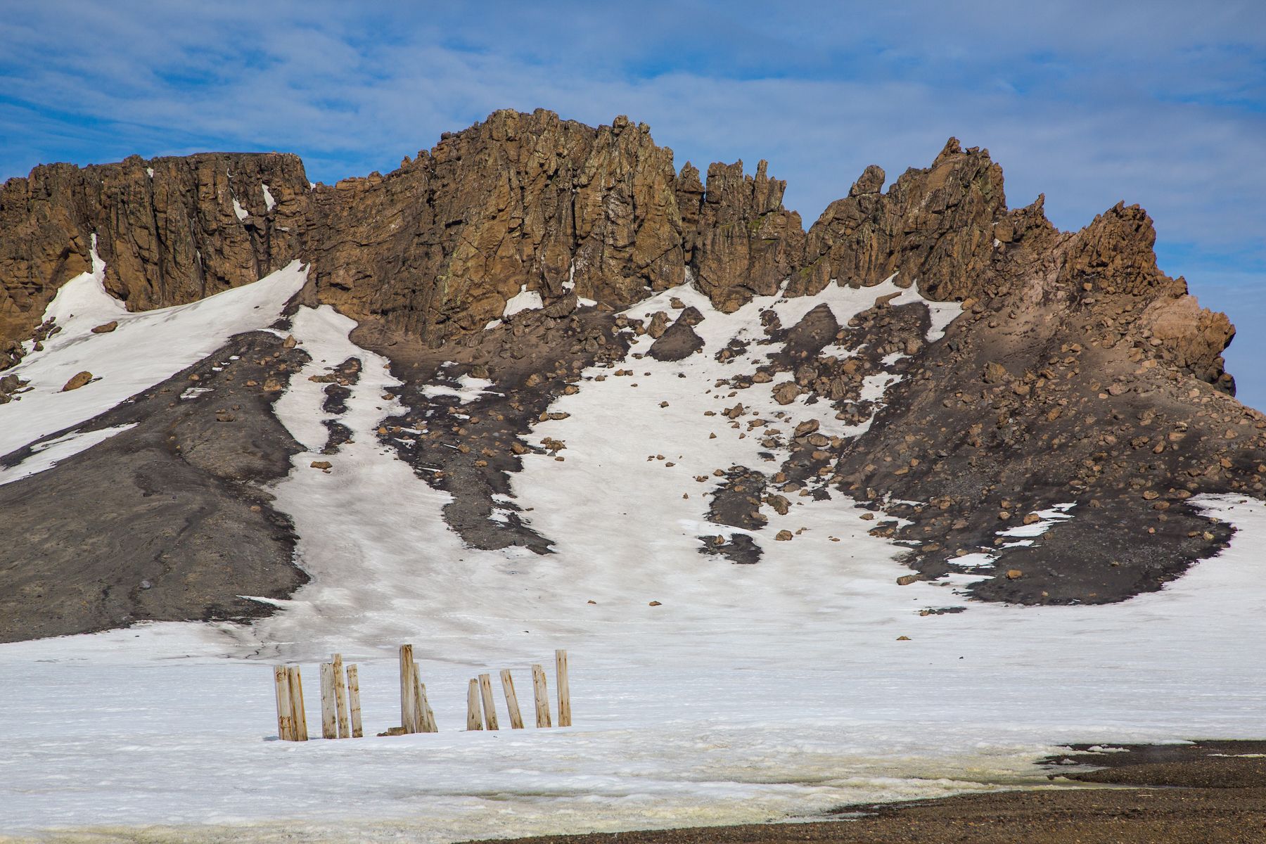 The remains of the whaling station on Deception Island, Antarctica