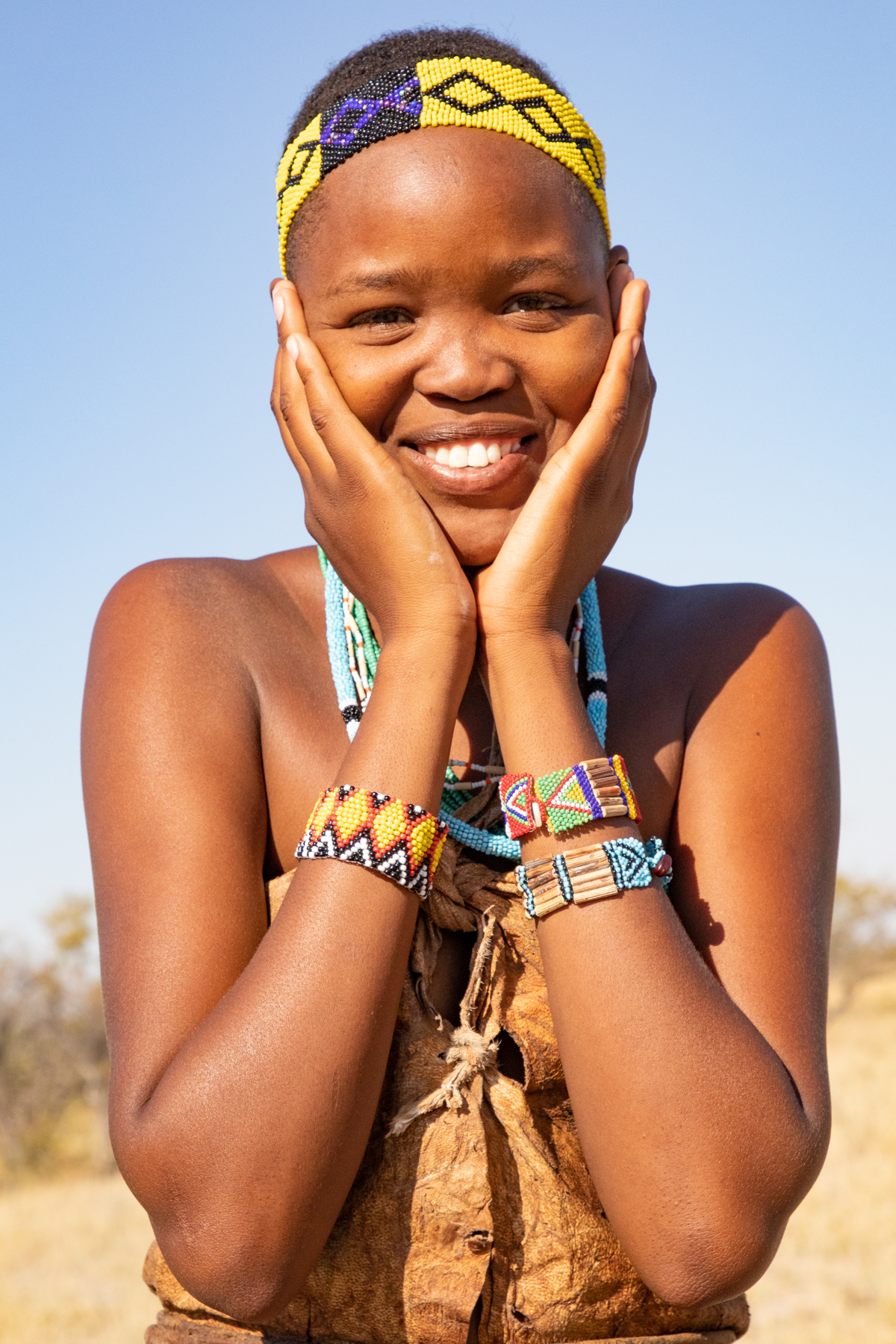 A beautiful San (Bushman) girl in Botswana