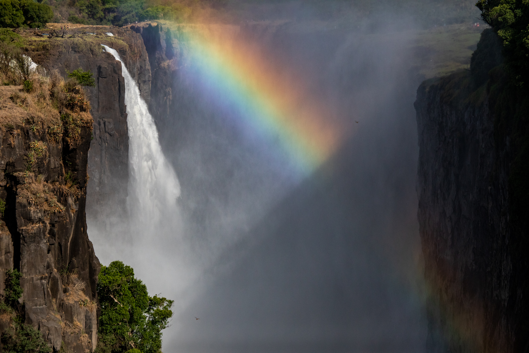 Fantastic rainbows in the clouds of spray are a lovely feature of the Victoria Falls