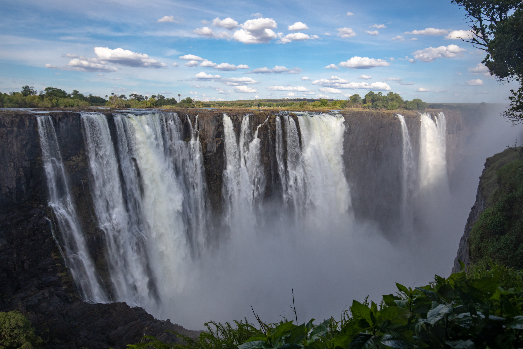An impressive section of the Victoria Falls