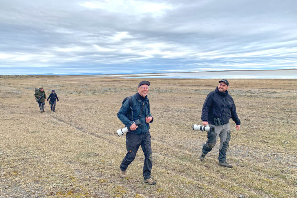 Wild Images photographers returning from a successful mission (image by Mike Watson)