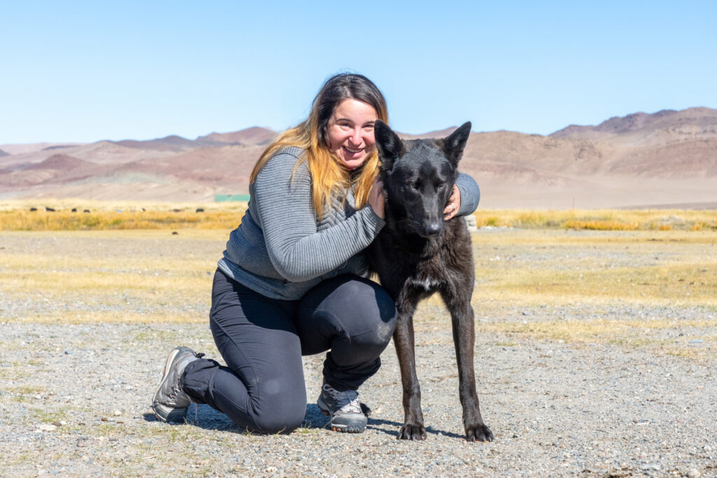 Marie-Carmen with Arthus (who nearly went home with her) (image by Inger Vandyke)